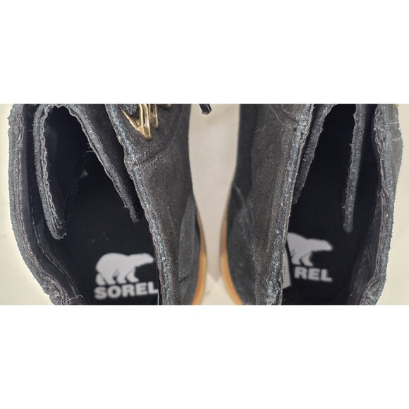 SOREL Womens Lennox Waterproof Boots Suede Leather Combat Chukka Lace-Up Black 8 - Picture 7 of 13